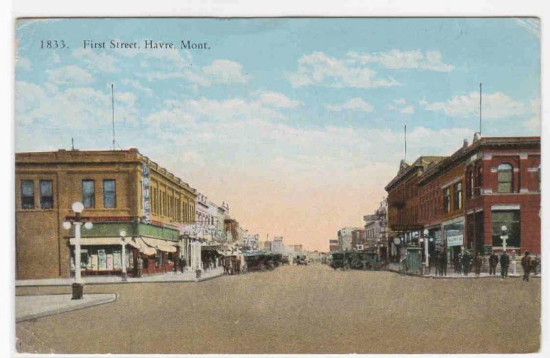 First Street Havre Montana 1910s postcard