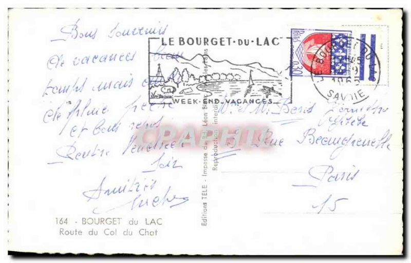 Old Postcard Bourget Du Lac Route Du Col Du Chat