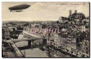 Old Postcard Jet Aviation Airship Zeppelin Verdun General view