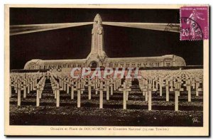 Old Postcard Douaumont Ossuary and lighthouse and national cemetery (15,000 g...