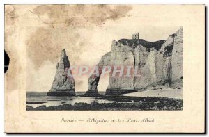 Postcard Old Etretat Needle and the Porte d'Aval