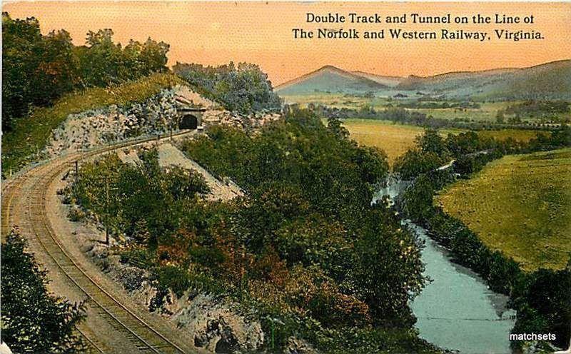 Circa 1910 Norfolk Western Railway Double Track Tunnel 8067 postcard