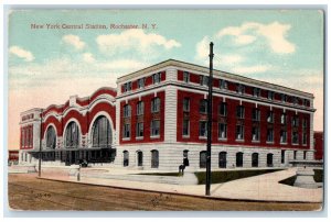 Rochester New York Postcard New York Central Station View Building 1914 Vintage