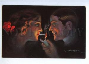 187016 SMOKING Lovers ILLUMINATED by USABAL Vintage PC