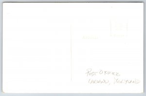 Oakland Maryland~Post Office~Ornate Cupola Windvane~Eagle Over Door~c1950 RPPC