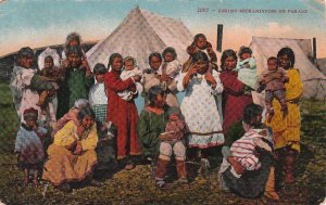 Postcard Native American Eskimo Mickaninnies on Parade