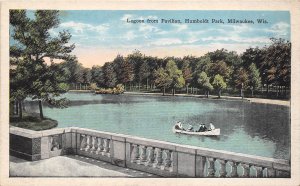 Milwaukee Wisconsin 1920-30s Postcard Lagoon From Pavilion Humboldt Park