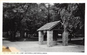 Chesterfield Indiana 1950s RPPC Real Photo Postcard Valley Camp Wishing Well