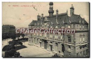 Postcard Old Pantin The Mayor and the Square