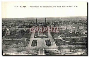 Old Postcard Panorama Paris Trocadero taken from the Eiffel Tower