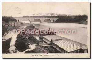 Postcard Old Trilport Le Pont du Chemin de Fer train locomotive