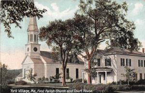 Maine York Village, First Parish Church and Court House