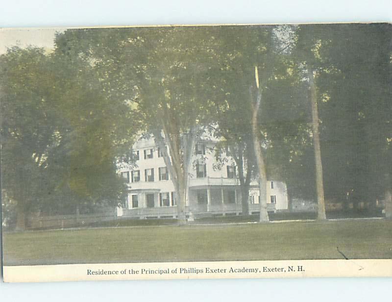 Unused Divided Back SCHOOL BUILDING Exeter New Hampshire NH J8430