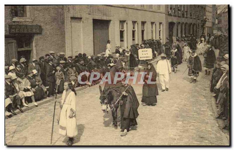 Belgie Belgium Procession of Penitence of Furnes last Sunday of July Old Post...
