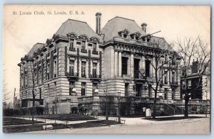 1910 St Louis Missouri MO Vintage Postcard Club Building Roadside View Unposted