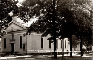 Real Photo Postcard Congregational Church in Clinton, Michigan