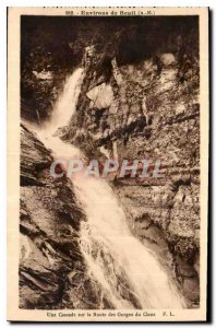 Old Postcard surroundings Beuil A M a Waterfall on the Gorge Road Cians