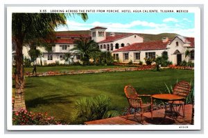 Patio De Las Palmas Hotel Agua Caliente Tijuana Mexico UNP WB Postcard Y17