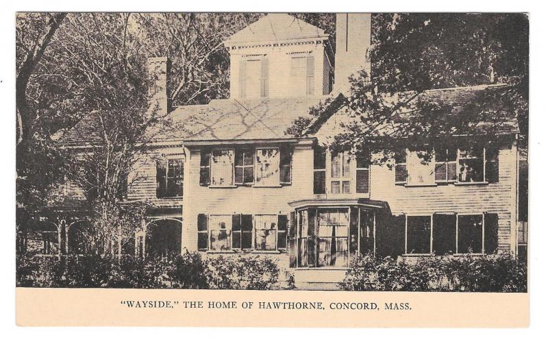 MA Concord Wayside Home of Nathaniel Hawthorne Author Vintage Tanner Postcard