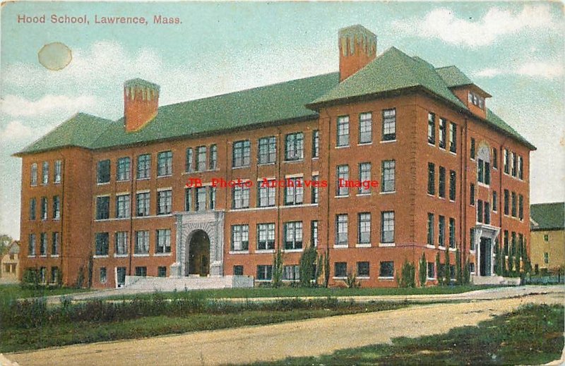 8 Postcards, Lawrence, Massachusetts, Bay State Bldg-High School-Post Office