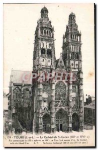 Postcard Old Towers I and L Cathedrale St Gatien XII and XVI S