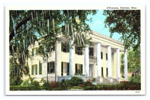 Postcard D'Evereux Natchez Miss. Mississippi