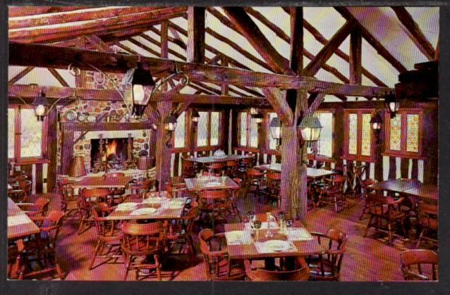 Interior Fox and Hounds Restaurant Hubertus WI Postcard 4142