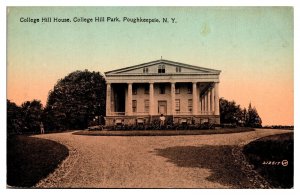 Antique College Hill House, College Hill Park, Poughkeepsie, NY Postcard