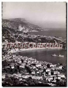 Modern Postcard Villefranche sur Mer General view Au Fond Cap d'Ail and Dog Tete