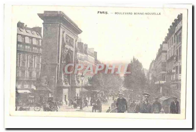 Paris (9th) Postcard Old Boulevard Bonne Nouvelle