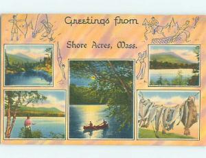 Linen FIVE VIEWS ON ONE POSTCARD Shore Acres - Scituate Massachusetts MA HM9160