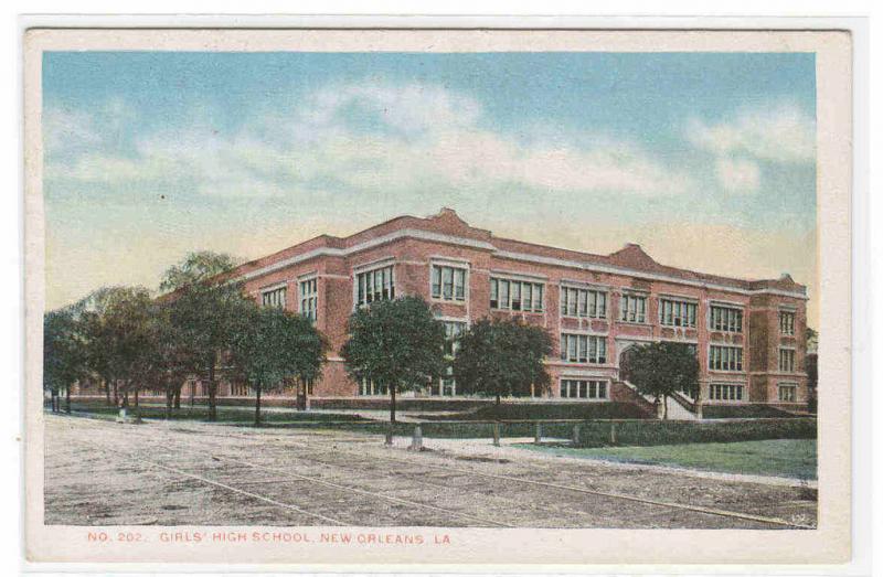 Girls High School New Orleans Louisiana 1920c postcard