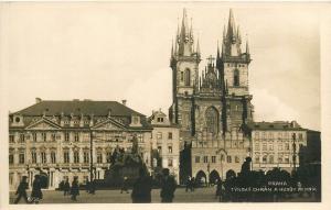 Czech R. Praha Tynsky Chram a Husuv Pomnik RPPC