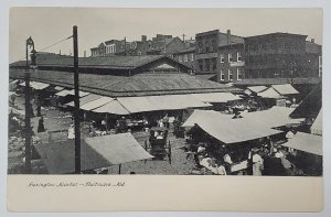 MD Baltimore Maryland Lexington Market People Building Horse & Buggy Postcard S5