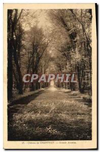 Old Postcard Chateau de Chantilly great Avenue