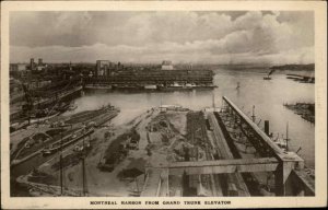 Montreal Quebec QUE Harbour Train Cars Bird's Eye View Real Photo Postcard
