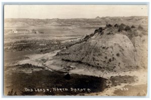 c1910's Bird's Eye View Mountains Badlands North Dakota ND RPPC Photo Postcard