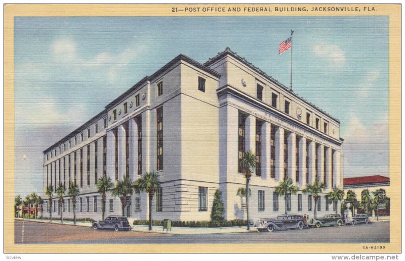 JACKSONVILLE, Florida, 1930-1940's; Post Office And Federal Building