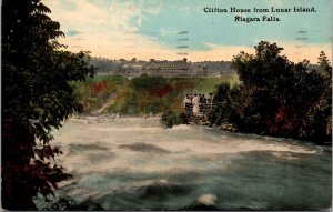 Clifton House from Lunar Island Niagara Falls Canada Postcard PC15