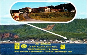 La Gaspesie Le Bon Accueil Hotel River Madeline PQ Canada Postcard