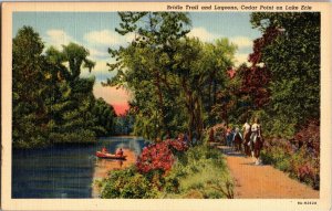 Bridle Trail and Lagoons, Cedar Point on Lake Erie OH c1943 Vintage Postcard R21