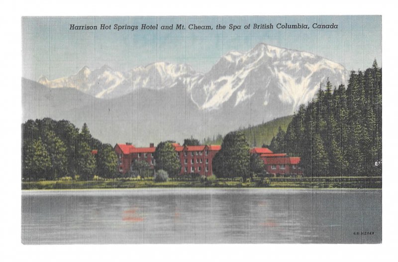 Harrison Hot Springs Hotel Mt Cheam The Spa Canada British Columbia Vtg Postcard