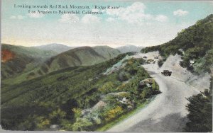 Looking towards red rock mountain ridge route between los angeles and bakersfiel