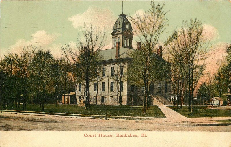 Vintage Postcard; Kankakee County Court House, Kankakee IL, Wheelock