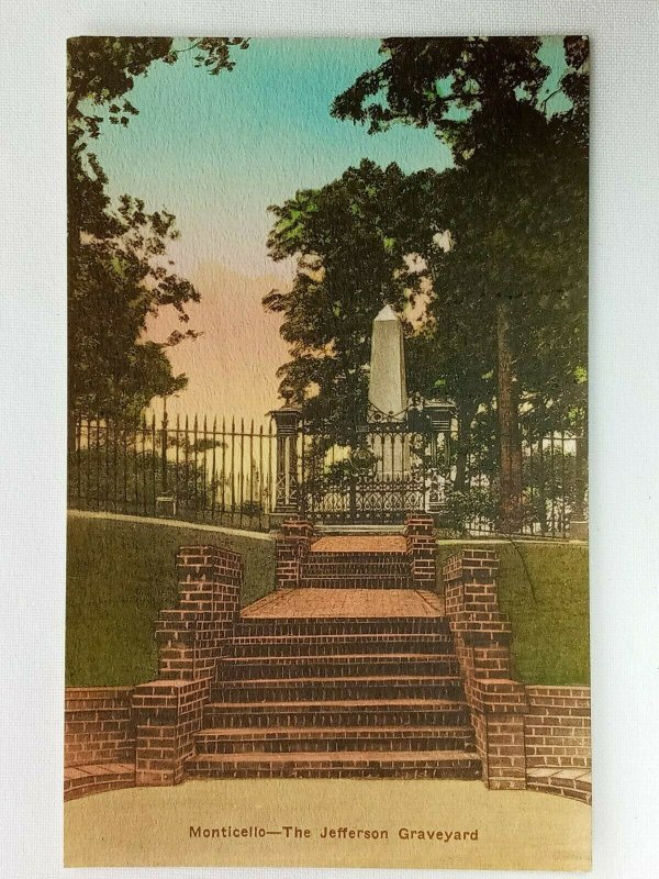 Vintage Postcard Monticello The Jefferson Graveyard Declaration of Independence