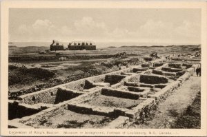 Louisbourg NS Excavation of King's Bastion Nova Scotia Museum PECO Postcard H52