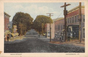 Waterbury Vermont scenic view Main St business area antique pc ZD549809