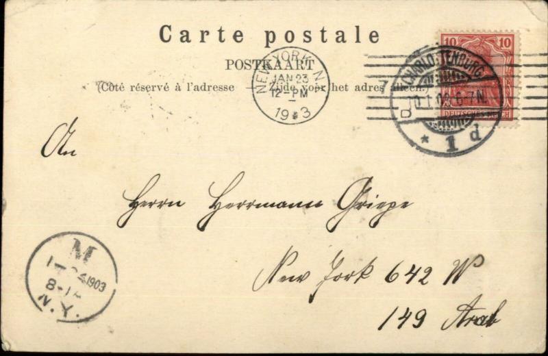 Ostende Belgium Pier Steamer Ships Lighthouse Used 1903 Postcard