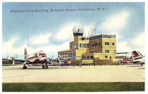 Administration Building Kanawha Airport Charleston Airport Postcard Posted 1956