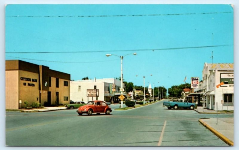 ZEPHYRHILLS, FL Florida ~ STREET SCENE c1960s Cars VW ~Elsie's 5 & 10  Postcard